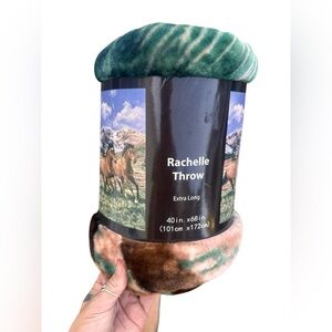 Dolgencorp Soft Throw Blanket Horse, Extra Long 40”x 68" Plush, Rachelle New